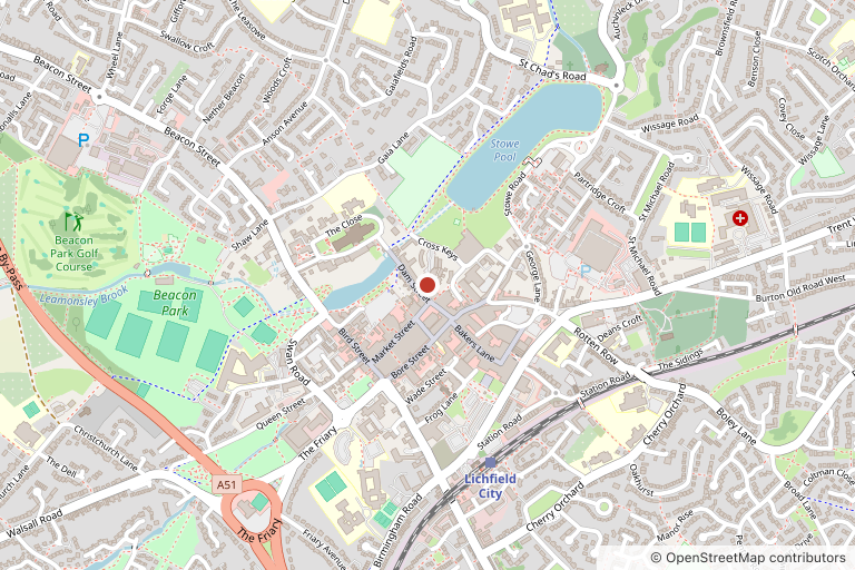 Map showing where Your Business Name is, in Lichfield